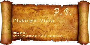 Plakinger Viola névjegykártya